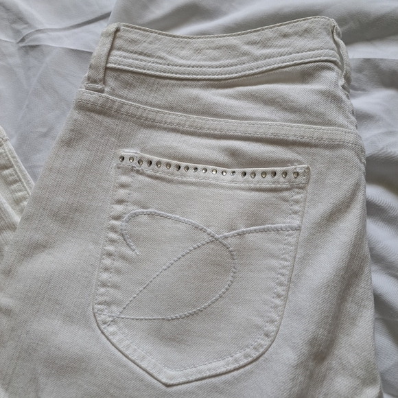 Chico's | White rhinestone details women's Capri jeans size 1 - Picture 5 of 14
